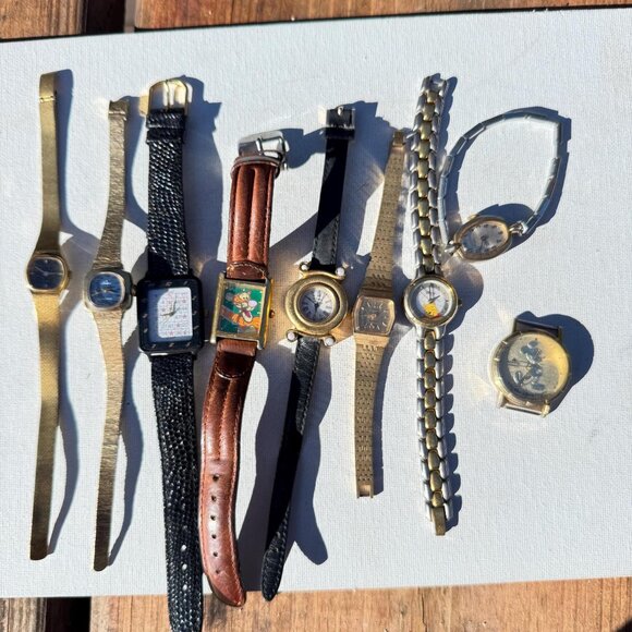 Lot of 9 Vintage Ladies Watches Untested - Picture 1 of 7